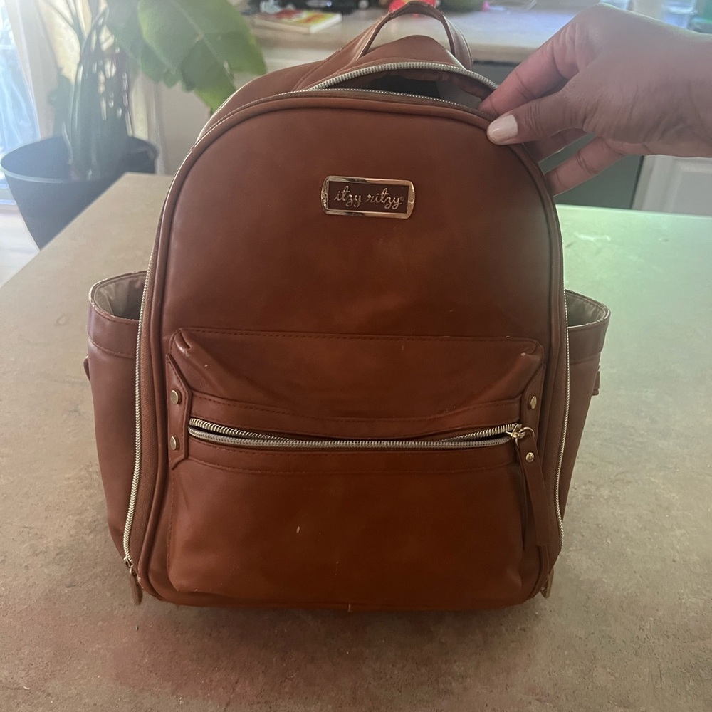 SOLD -Itzy Ritzy Brown Leather Backpack with Premium Craftsmanship